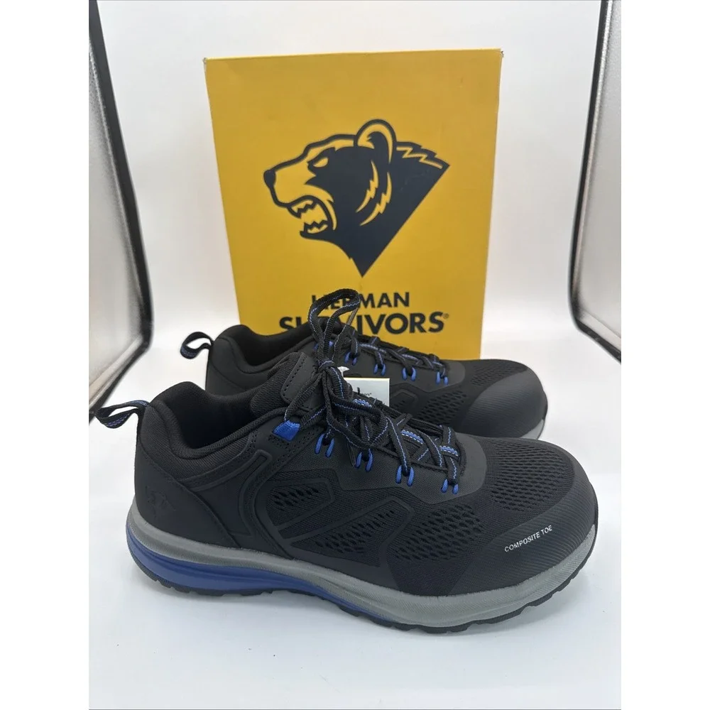 Herman Survivors Men's Cassle Composite Toe Work Shoes Size USA 8 Black New
